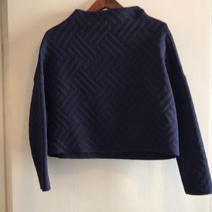 Cropped high neck Zara sweater (navy color)
